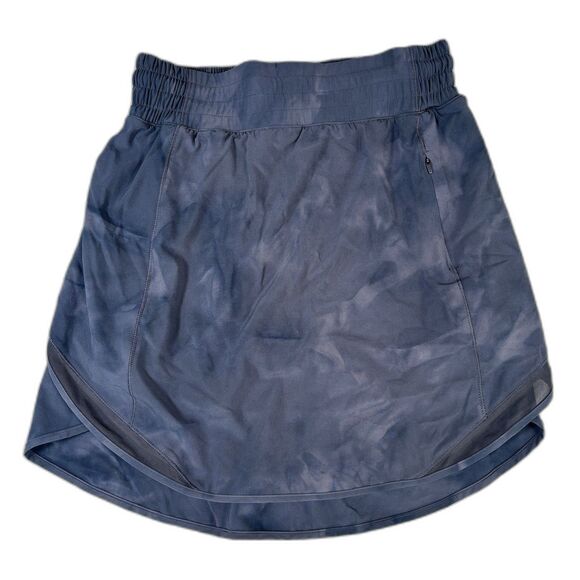 Lululemon Hotty Hot High-Rise Skort Diamond Dye Pitch Graphite Grey Sz 4 Tennis - Picture 1 of 7
